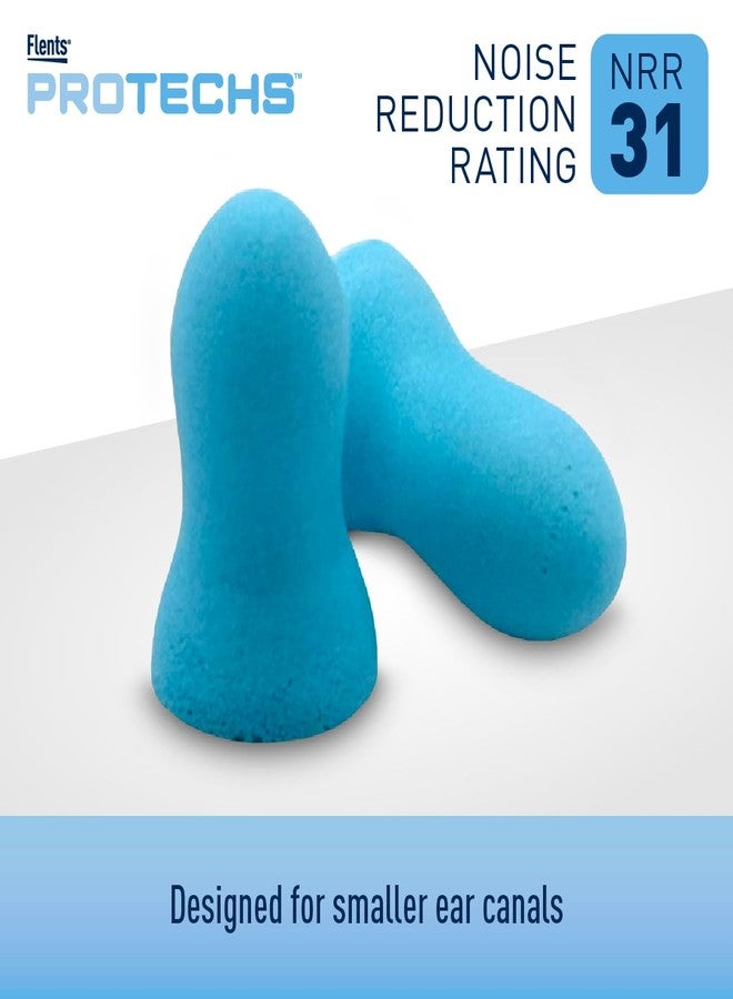 Flents Protechs Real Quiet Foam Ear Plugs for Small Ear Canals, Soft, Comfortable Hearing Protection for Sleep, Work, Travel & Loud Noise, NRR 31, Easy to Use, Blue, 10 Pairs - Image 2